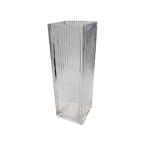 Стеклянная ваза 25см, прозрачная