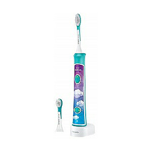 Philips Sonic Electric зубная щетка HX6322 / 04 Для детей, Перезаряжаемая, Звуковая технология, Режимы чистки зубов 2, Количество насадок в комплекте 2, Аква