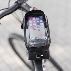 Waterproof bike frame bag with shielded phone holder Model02 black