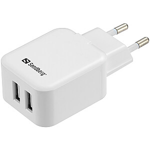 Зарядное устройство переменного тока SANDBERG Dual USB 2.4 + 1A EU