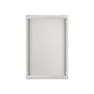 Sienas skapis Lanberg 19'' 18U 600x450mm pelēks (stikla durvis)