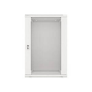 Sienas skapis Lanberg 19'' 18U 600x450mm pelēks (stikla durvis)