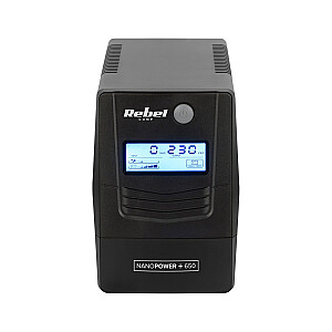 ИБП Rebel Nanopower Plus 650 | Офлайн | Синусоида| 650ВА | 360 Вт | ЖК | USB
