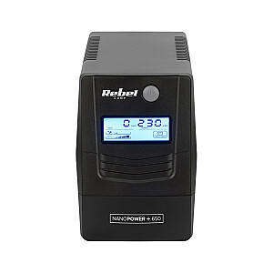 UPS Rebel Nanopower Plus 650 | Bezsaistē | Sine| 650VA | 360 W | LCD | USB