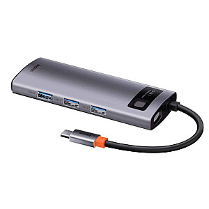 Baseus 5w1 USB-C centrmezgls ar 3 USB 3.0 portiem + HDMI + USB-C PD