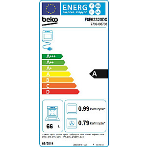 Brīvi stāvoša plīts Beko FSE62320DX