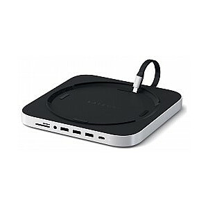 Satechi Aluminium для Mac Mini USB-C (USB-C, 3x USB-A, устройство чтения карт памяти micro/SD, гнездо) (серебристый)