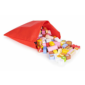 Eco toys bērnu  koka kluči Candy city 116 priekšmeti