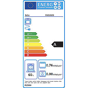 Плита Beko FSG52020FX Отдельностоящая плита Gas Inox