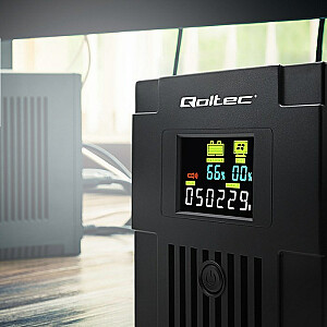 Qoltec 53771 источник бесперебойного питания (ИБП) Линейно-интерактивный 2 кВА 1200 Вт 2 розетки переменного тока
