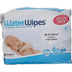 WaterWipes BIO, Mitrās salvetes uz ūdens bāzes, 60 gab.x4