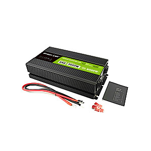 Zaļās šūnas sprieguma pārveidotājs PowerInverter LCD 24V 3000W/60000W automašīnas pārveidotājs ar displeju — strāvas adapteris/tīra sinusa pārveidotājs, automātisks melns