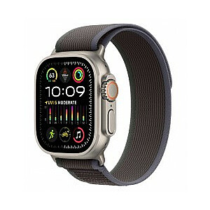 Apple Watch Ultra 2 GPS + Cellular, titāna korpuss, 49 mm, zila/melna kabeļa siksniņa, izmērs M/L