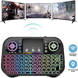 Компактная беспроводная клавиатура Fusion Rainbow с тачпадом и разноцветной подсветкой для Android | iOS | TV | PC