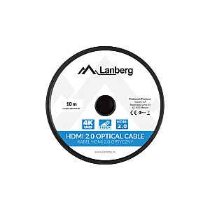 LANBERG HDMI CABLE M/M V2.0 10M OPTICAL AOC BLACK CA-HDMI-20FB-0100-BK