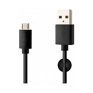Fiksēts USB/mikro USB 2m, melns