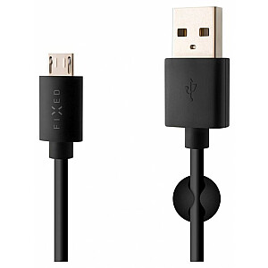 Fiksēts USB/mikro USB 1m, melns