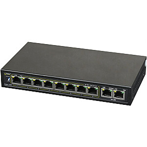 Tīkla slēdzis PULSAR S108 Fast Ethernet (10/100) Power over Ethernet (PoE) Melns