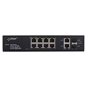 Сетевой коммутатор PULSAR SF108 Управляемый Fast Ethernet (10/100) Питание через Ethernet (PoE) Черный