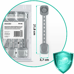 Ricokids 798201 Skapja slēdzene, 6gab., pelēka