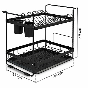 Divu līmeņu trauku žāvētājs MS-602 Massido, melns