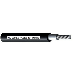 Fotoelementu kabelis // MG vadi // 1x4mm2, 0.6/1kV melns H1Z2Z2-K-4mm2 BK, 50m pak.