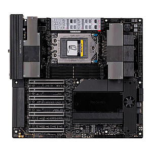 ASUS PRO WS WRX90E-SAGE SE AMD WRX90 Threadripper PRO, 2 x Intel X7100-AT2 Dual 10 Гбит + 1x RTL8211F 1 Гбит/с USB 3.2 Gen2 x6, 7 x PCIe 5.0 x16, 4 x SATA 6 Гбит/с (RAID 0,1,5, 10), 4 разъема M.2 3 Key M (2 типа 2242-22110, PCIe 5.0 + 2 типа 2242-2280, PCI