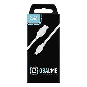 OBAL:ME Simple USB-A| Lightning kabelis 1m | balts
