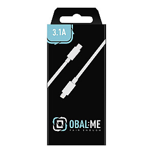 OBAL:ME ātrās uzlādes USB-C| Lightning kabelis 1m balts