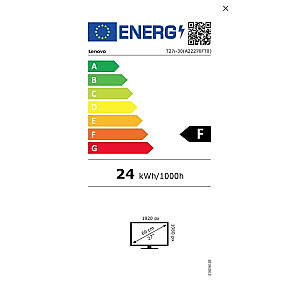 Lenovo ThinkVision T27i-30 27 ", IPS, FHD, 1920 x 1080, 16:9, 6 ms, 300 cd/m², Black, 60 Hz, HDMI ports quantity 1