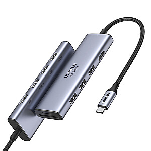 UGREEN CM511 5-in-1 adapteris no USB-C hub līdz 3x USB3.0 + HDMI + TF | SD (pelēks)