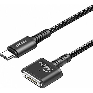 Unitek USB-C uz MagSafe 3 USB kabelis, 3 m, melns (C14121BK-3M)