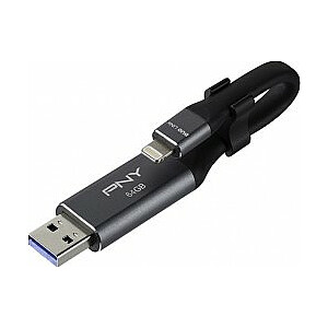PNY USB 3.0 Duo-Link Apple, 64 ГБ