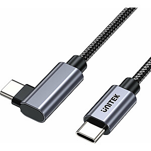 Unitek USB-C uz USB-C USB kabelis, 2m, melns un sudrabs (C14123BK-2M)