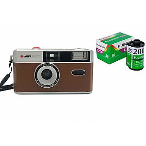 Многоразовая фотокамера Agfa Photo 35 мм, коричневая + Fujifilm 200 EC36