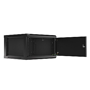 Lanberg WF01-6606-00B Стеллажный шкаф 6U Настенный стеллаж Черный