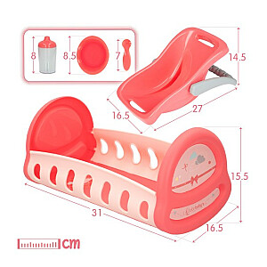 Leļļu gultiņa, krēsls un piederumu komplekts (32 cm lellei, bez lelles) 3+ CB46530