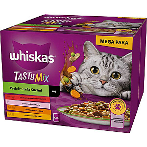 WHISKAS Adult Chef's Choice mērcē - mitrā kaķu barība - 24x85 g