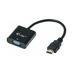 i-tec HDMI-VGA adaptera kabelis, FULL HD 1920x1080/60 Hz, 15 cm kabelis, apzeltīts HDMI uzgalis
