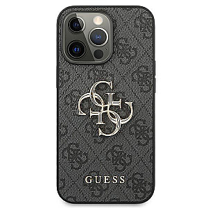 Guess GUHCP13X4GMGGR iPhone 13 Pro Max 6.7" серый жесткий чехол 4G Большой металлический логотип