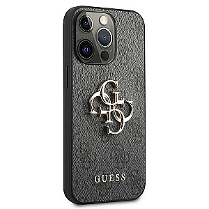 Guess GUHCP13X4GMGGR iPhone 13 Pro Max 6.7" pelēks cietais maciņš 4G Big Metal Logo