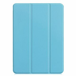 iLike Galaxy Tab A8 10.1 T510 / T515 Тройной чехол-подставка из эко-кожи Небесно-голубой