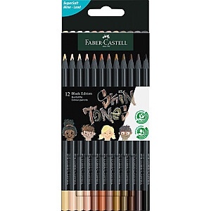 Krāsainie zīmuļi Faber-Castell Black Edition 12krāsas