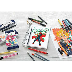 Otas tipa flomāsteri Faber-Castell Pitt Artist Pen 6 krāsas, Manga shôjo