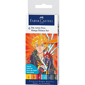 Otas tipa flomāsteri Faber-Castell Pitt Artist Pen 6 krāsas Manga shônen