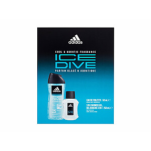 Komplekts Adidas Ice Dive Aftershave Water 100 ml + Shower Gel 250 ml