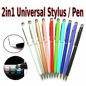 iLike PN1 Универсальный емкостный сенсорный стилус 2 в 1 с ручкой (смартфон и планшетный ПК), фиолетовый
