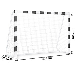 Futbola vārti 300 x 200 x 120 cm NS-465 melnbalti