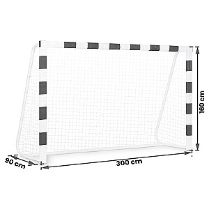 Футбольные ворота 300 х 160 х 90 см NS-460 черно-белые