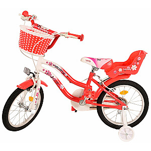 Двухколесный велосипед 16 дюймов Lovely  (2 ручных тормоза, 85% собран) (4-6 года) VOL1693